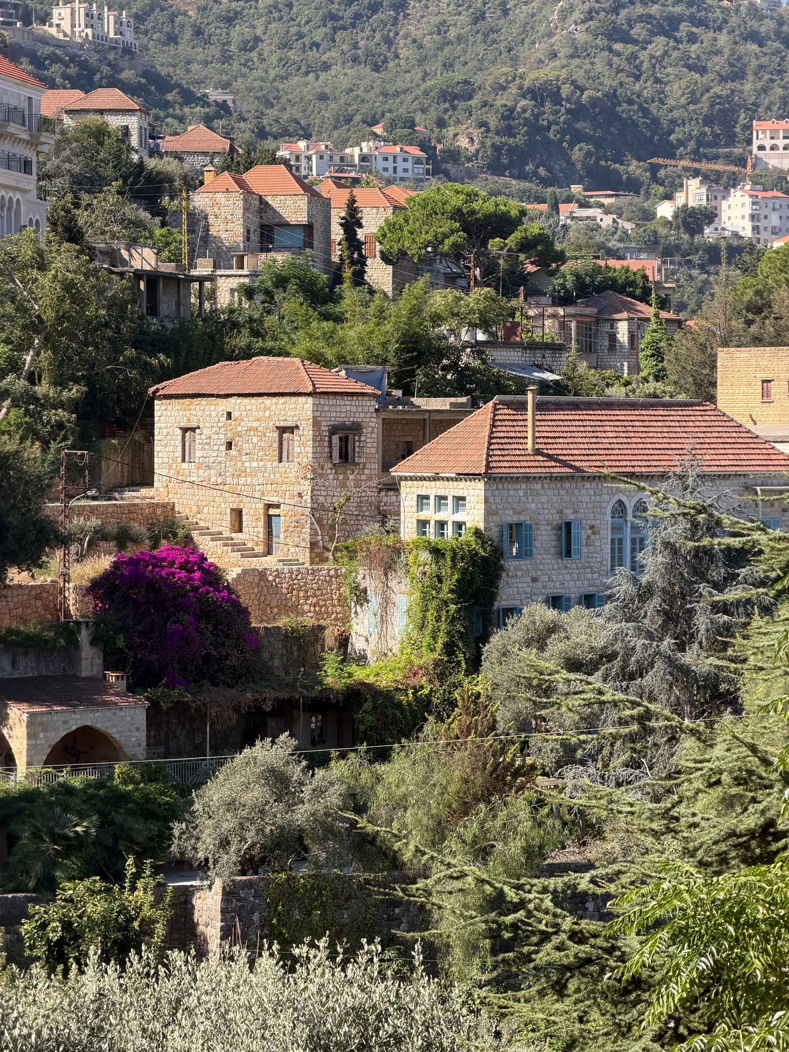 A traditional stone village house in the Lebanese hills